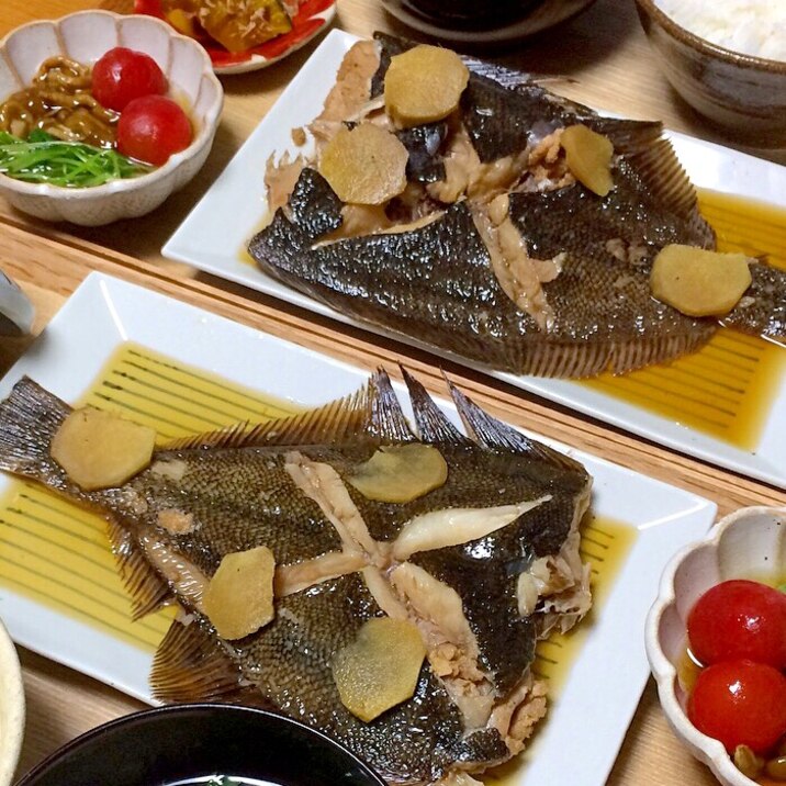 味濃い目❀黄金比❀染み染みカレイの煮付け